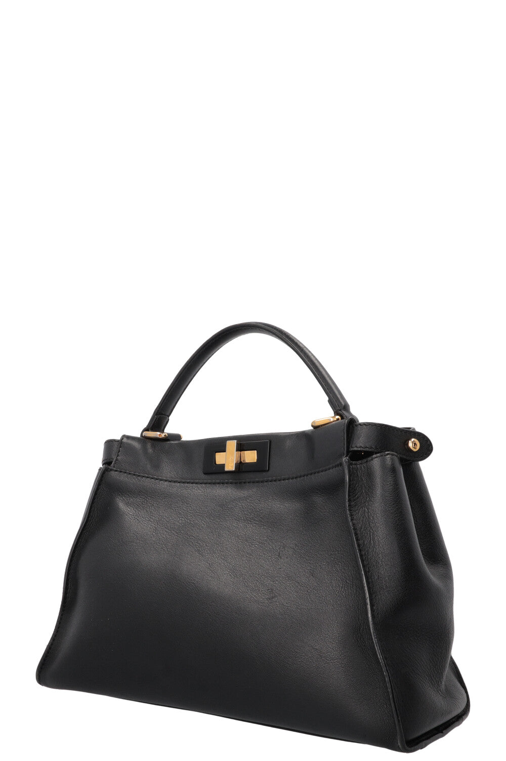 FENDI Peekaboo Soft Medium Hand Bag Black
