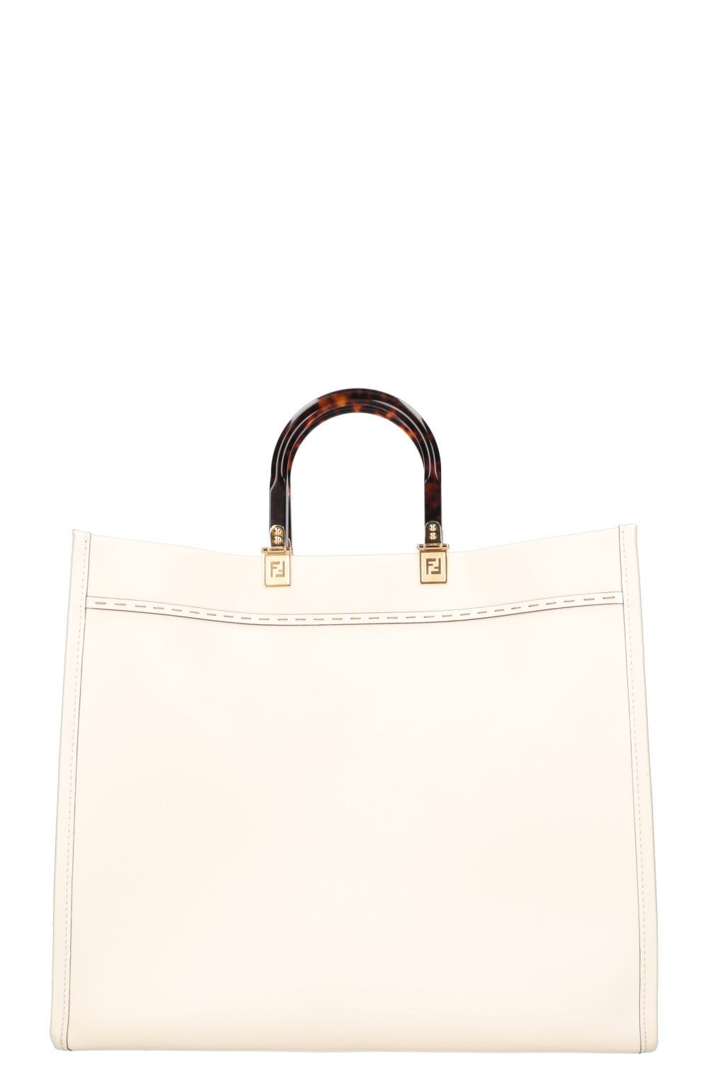 FENDI Sunshine Tote Large Leather Ivory