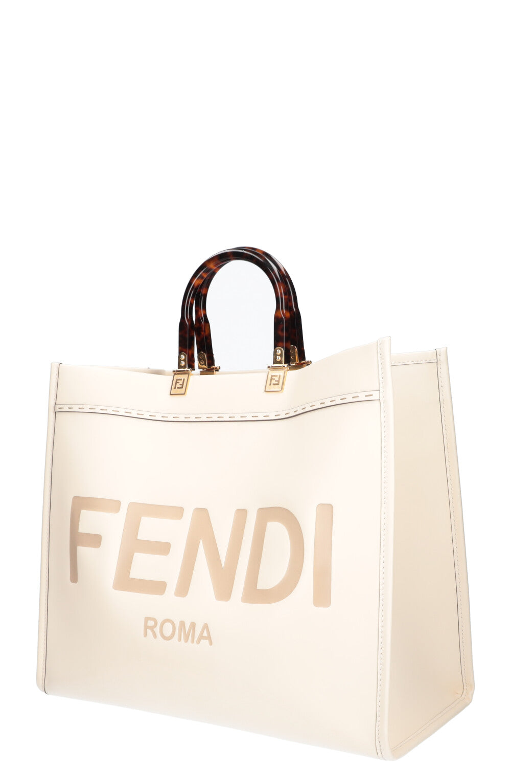 FENDI Sunshine Tote Large Leather Ivory