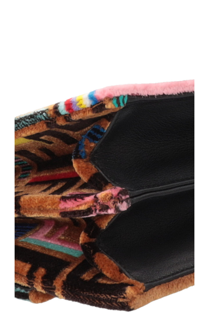 FENDI Kan I FF Crossbody Bag Velvet Brown Multicolor