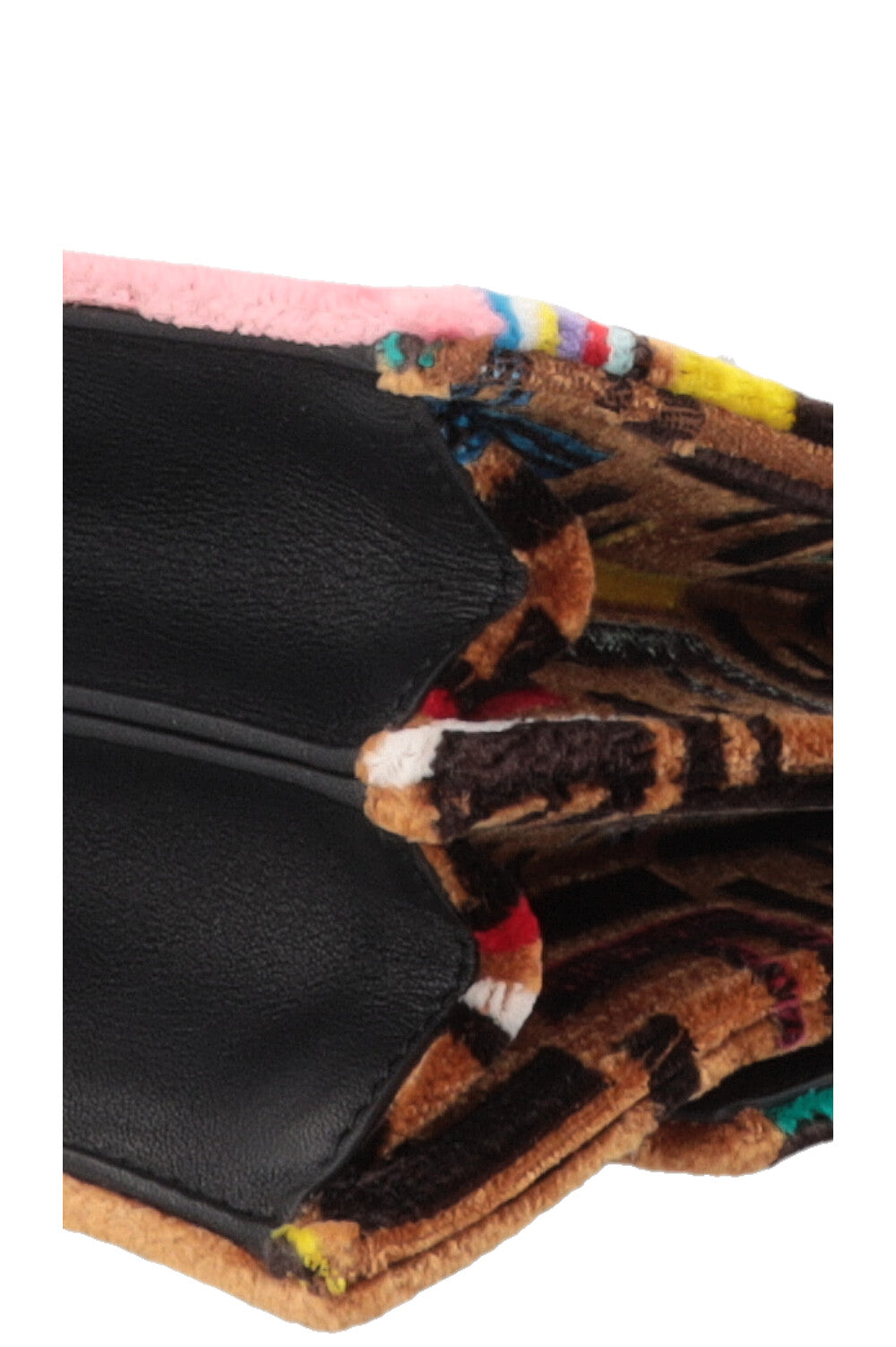 FENDI Kan I FF Crossbody Bag Velvet Brown Multicolor