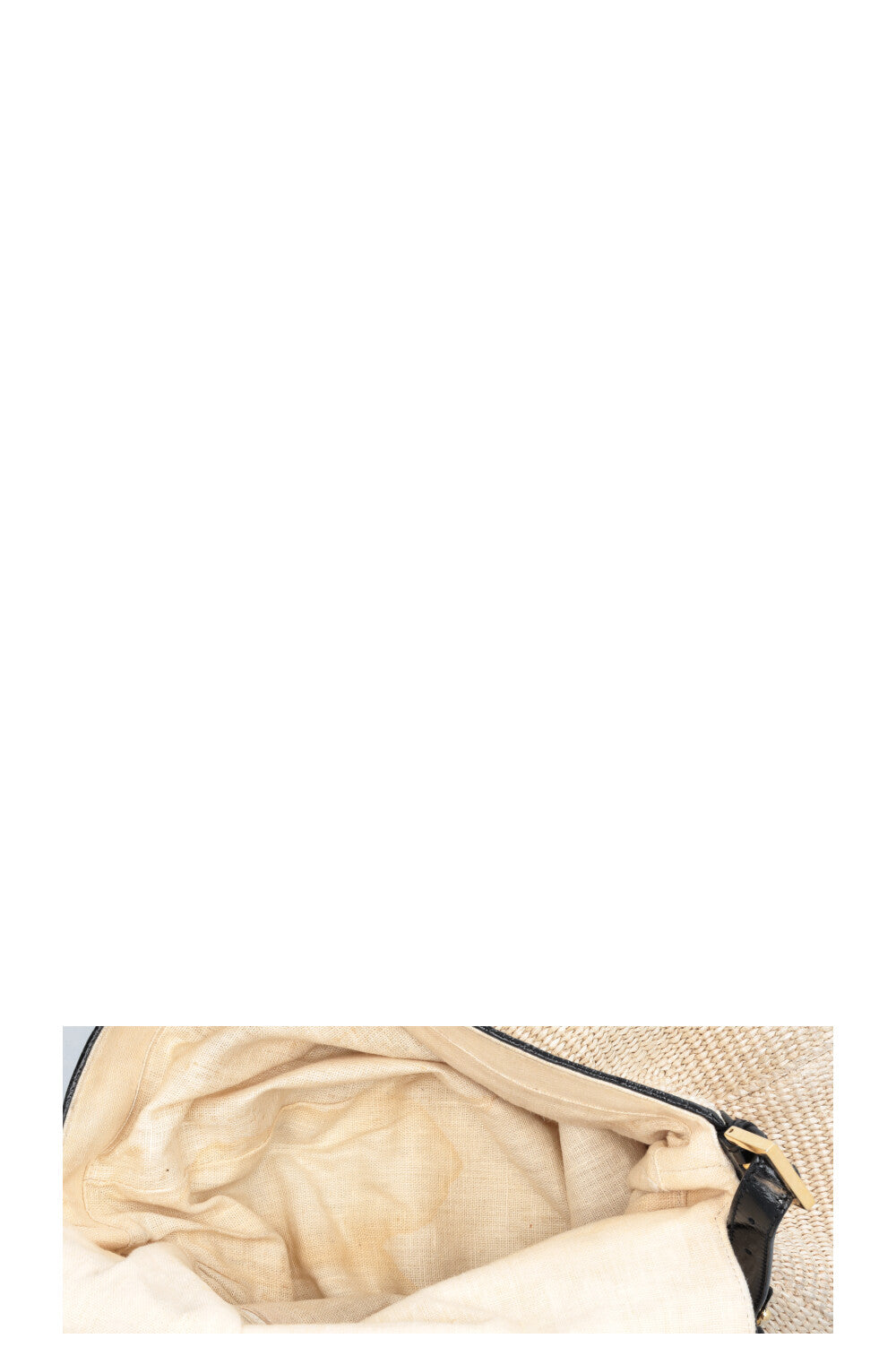FENDI Mamma Baguette Bag Raffia Beige