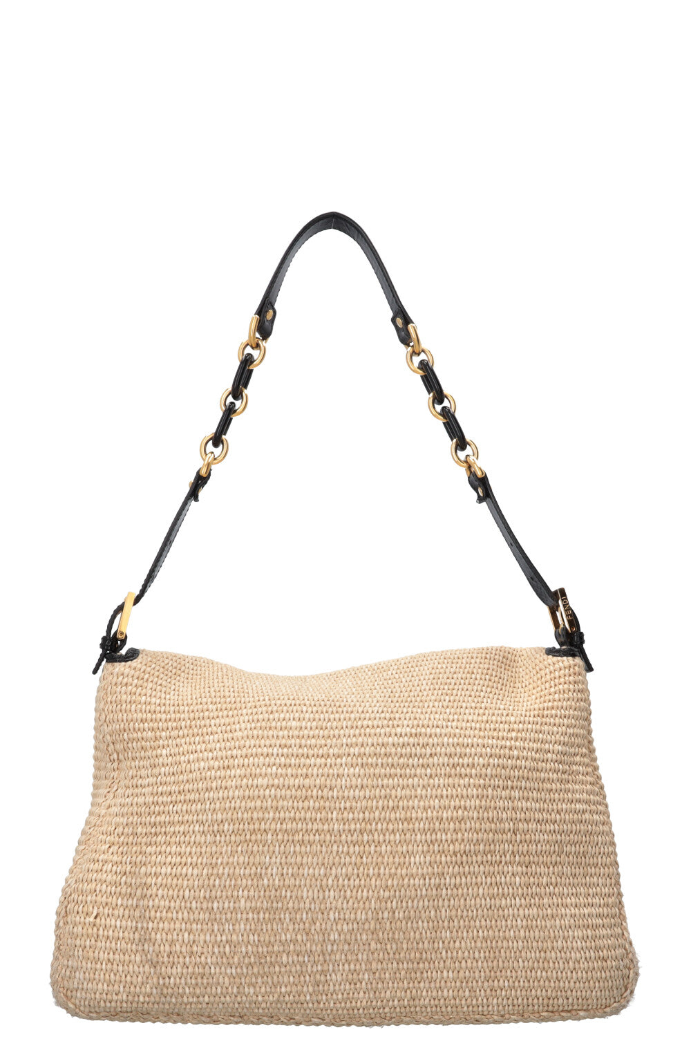FENDI Mamma Baguette Bag Raffia Beige
