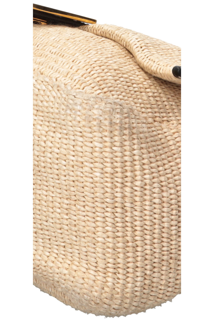 FENDI Mamma Baguette Bag Raffia Beige