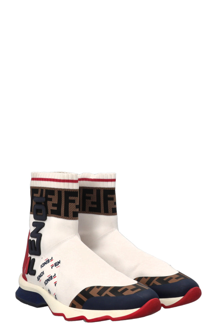 FENDI x FILA Sock Sneakers White Red Blue
