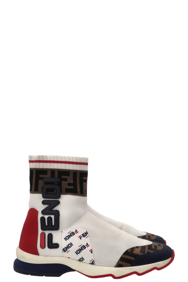 FENDI x FILA Sock Sneakers White Red Blue