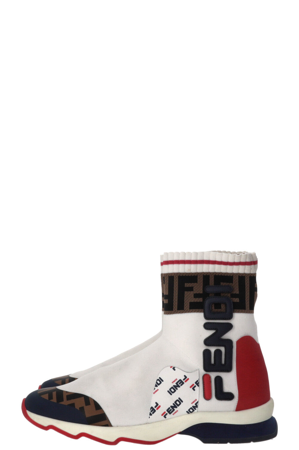 FENDI x FILA Sock Sneakers White Red Blue