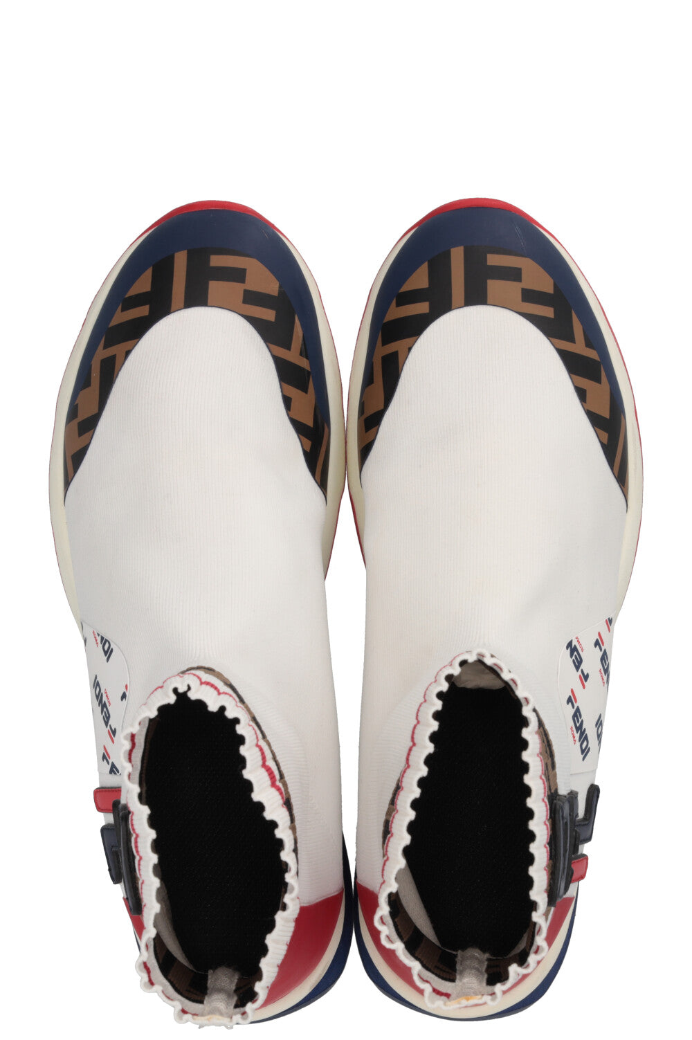 FENDI x FILA Sock Sneakers White Red Blue