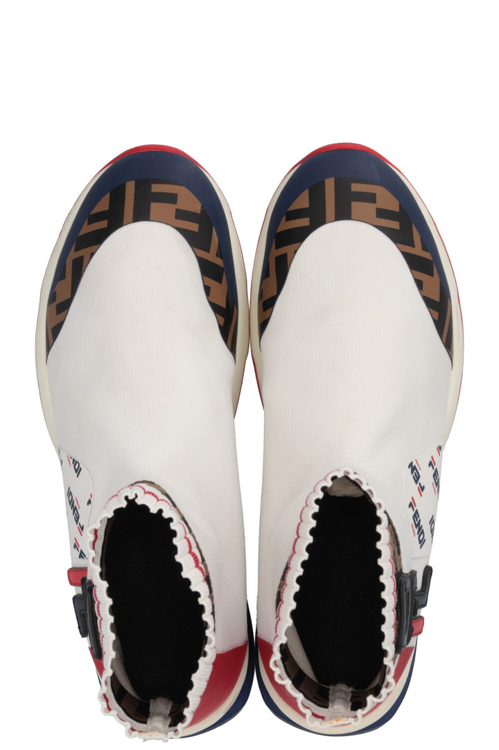 FENDI x FILA Sock Sneakers White Red Blue