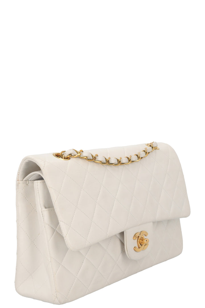 CHANEL Vintage Classic Medium Double Flap White