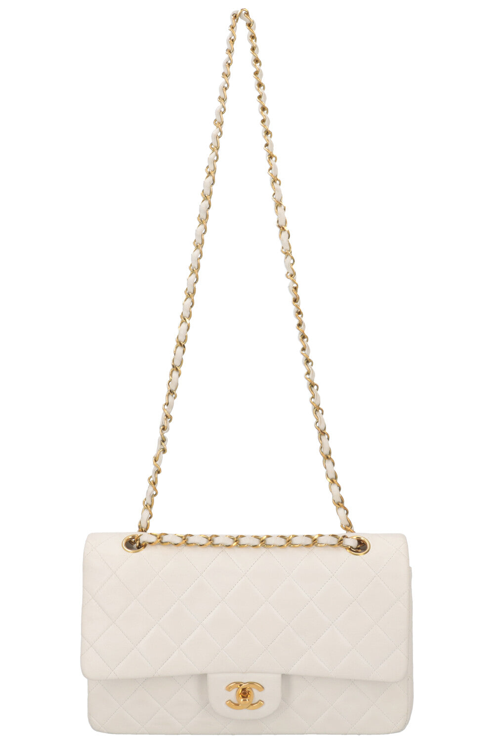 CHANEL Vintage Classic Medium Double Flap White