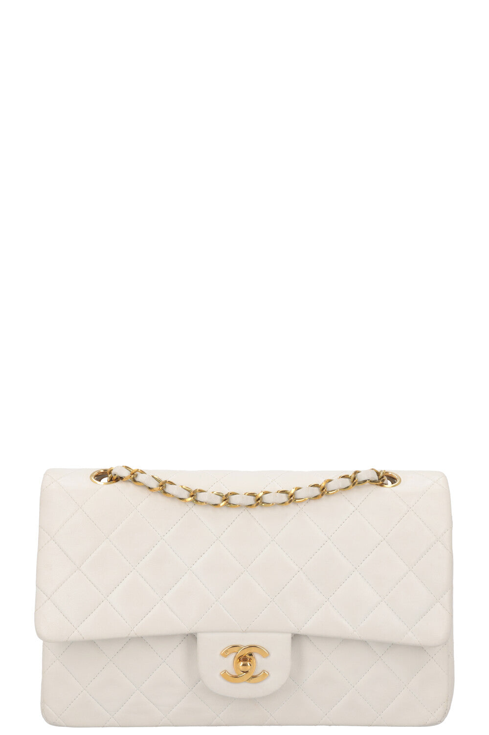 CHANEL Vintage Classic Medium Double Flap White