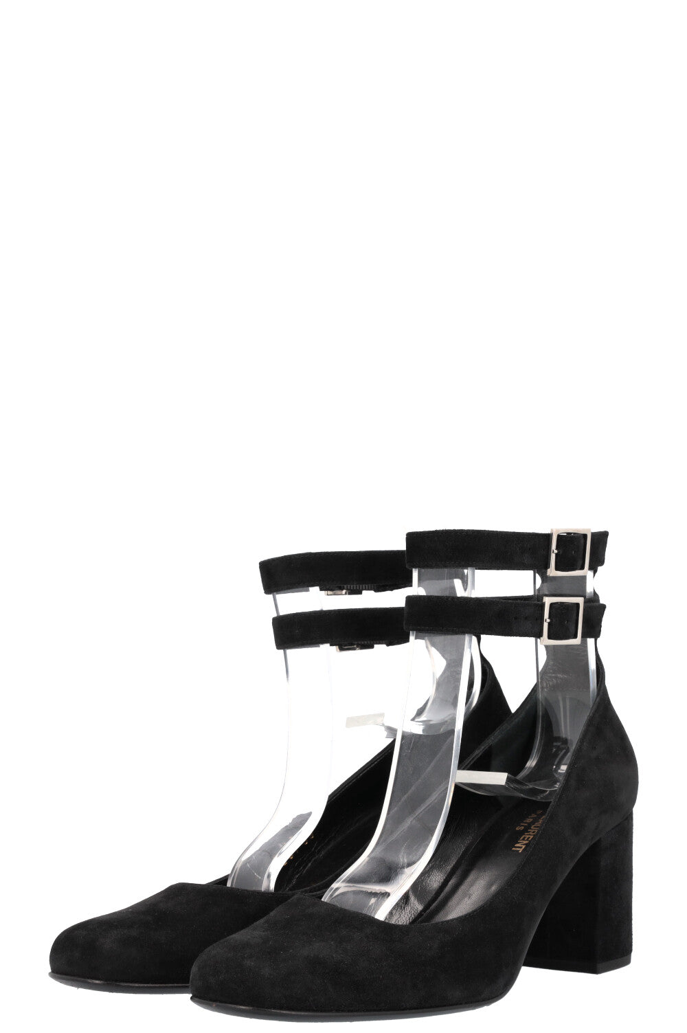 SAINT LAURENT Mary Jane Heels Suede Black