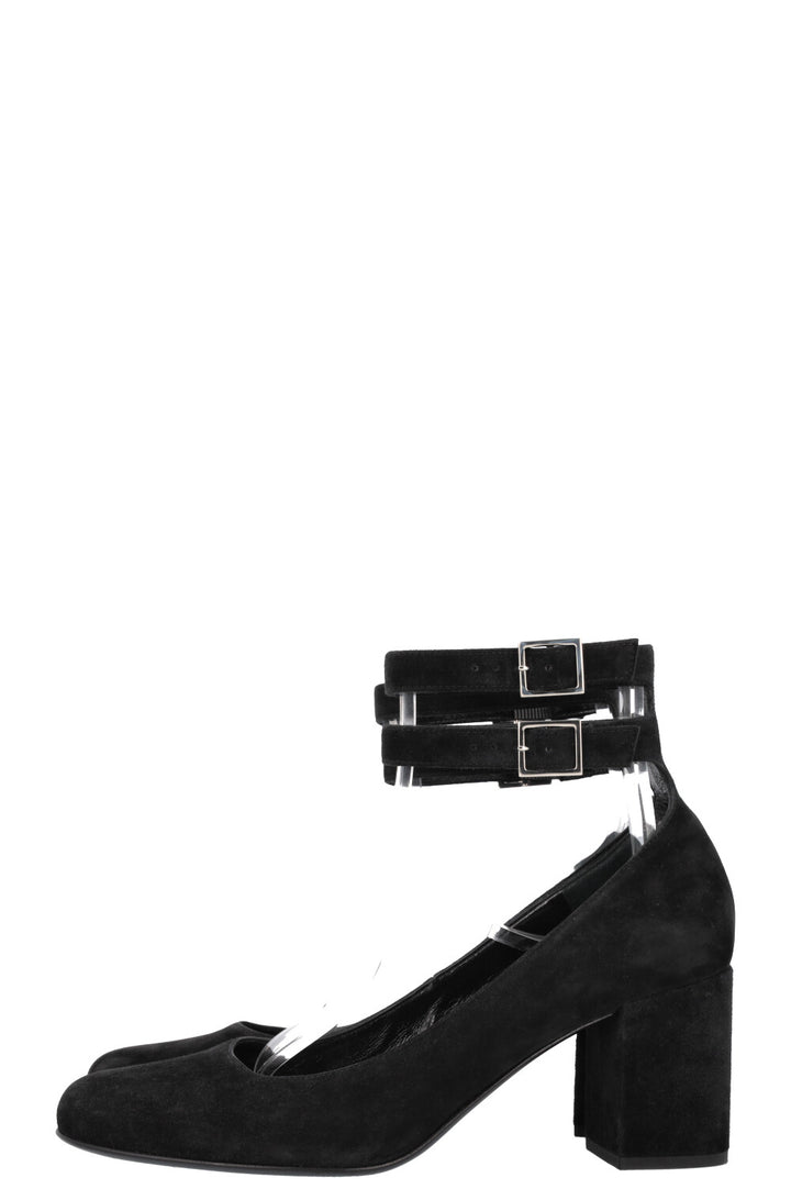 SAINT LAURENT Mary Jane Heels Suede Black