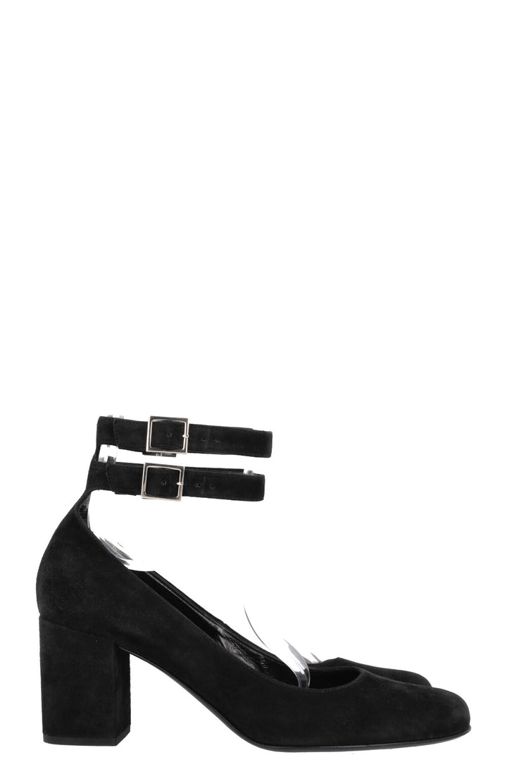 SAINT LAURENT Mary Jane Heels Suede Black