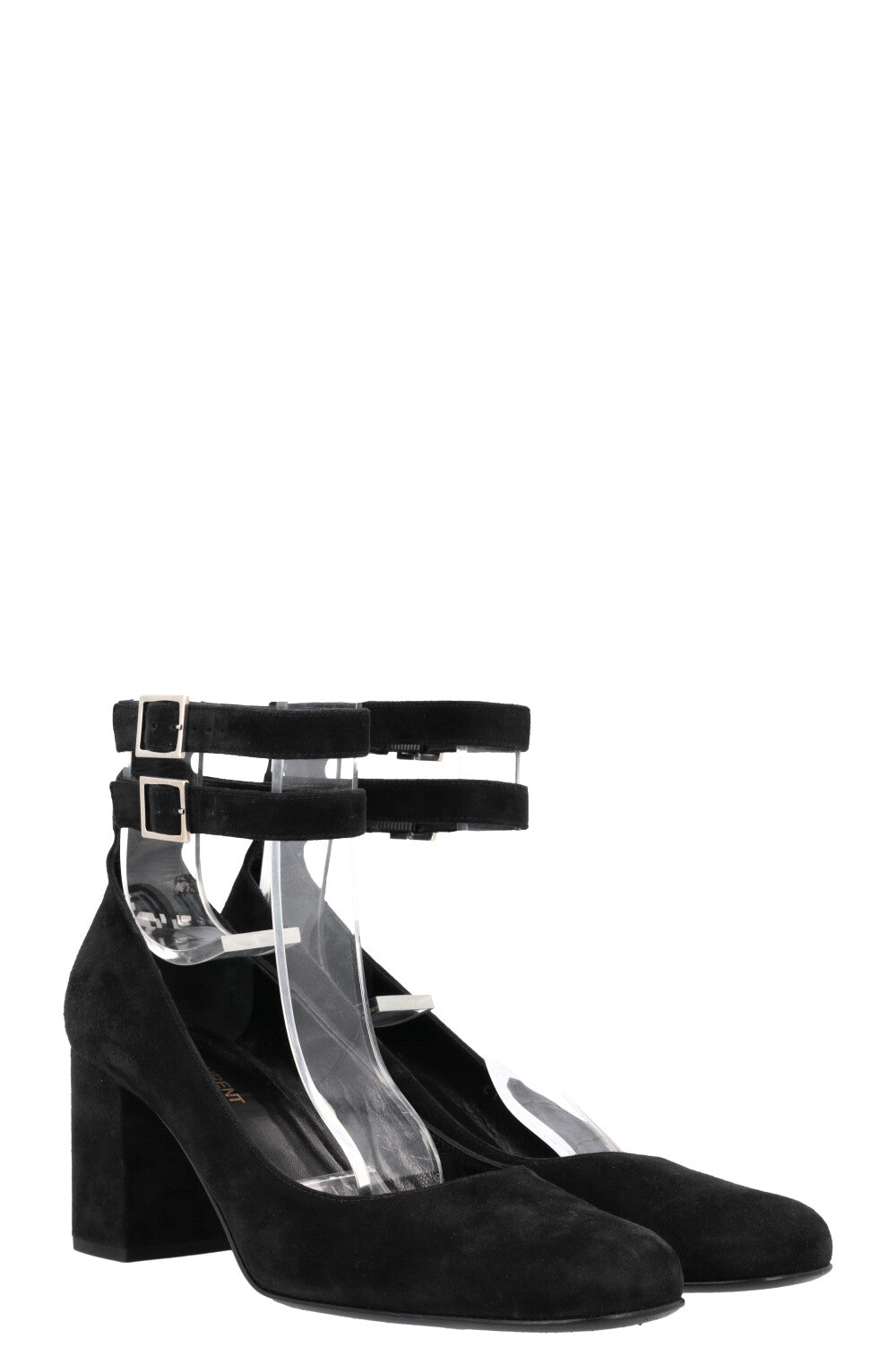 SAINT LAURENT Mary Jane Heels Suede Black