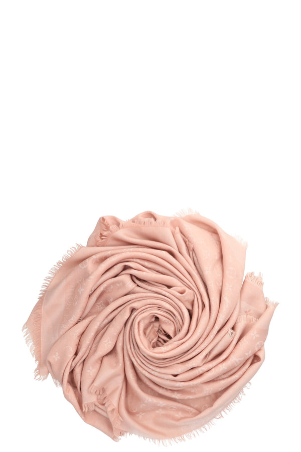 LOUIS VUITTON Scarf Silk Wool MNG Pink
