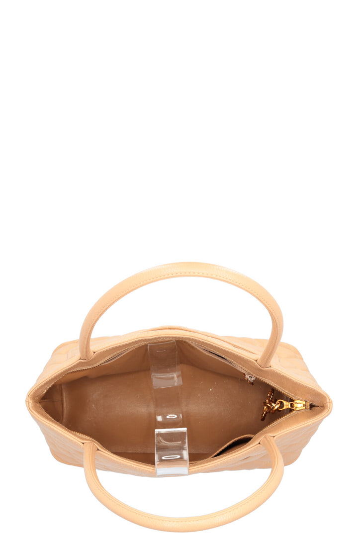 CHANEL Small Medaillion Tote Caviar Beige