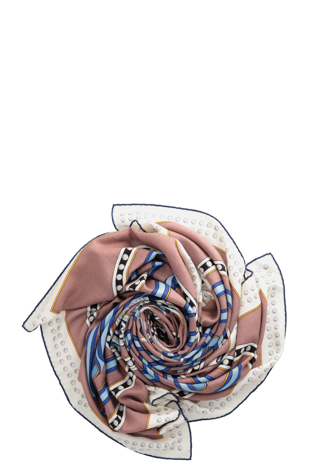 HERMÈS Scarf 140 Grand Tralala Brown Ivory Cashmere