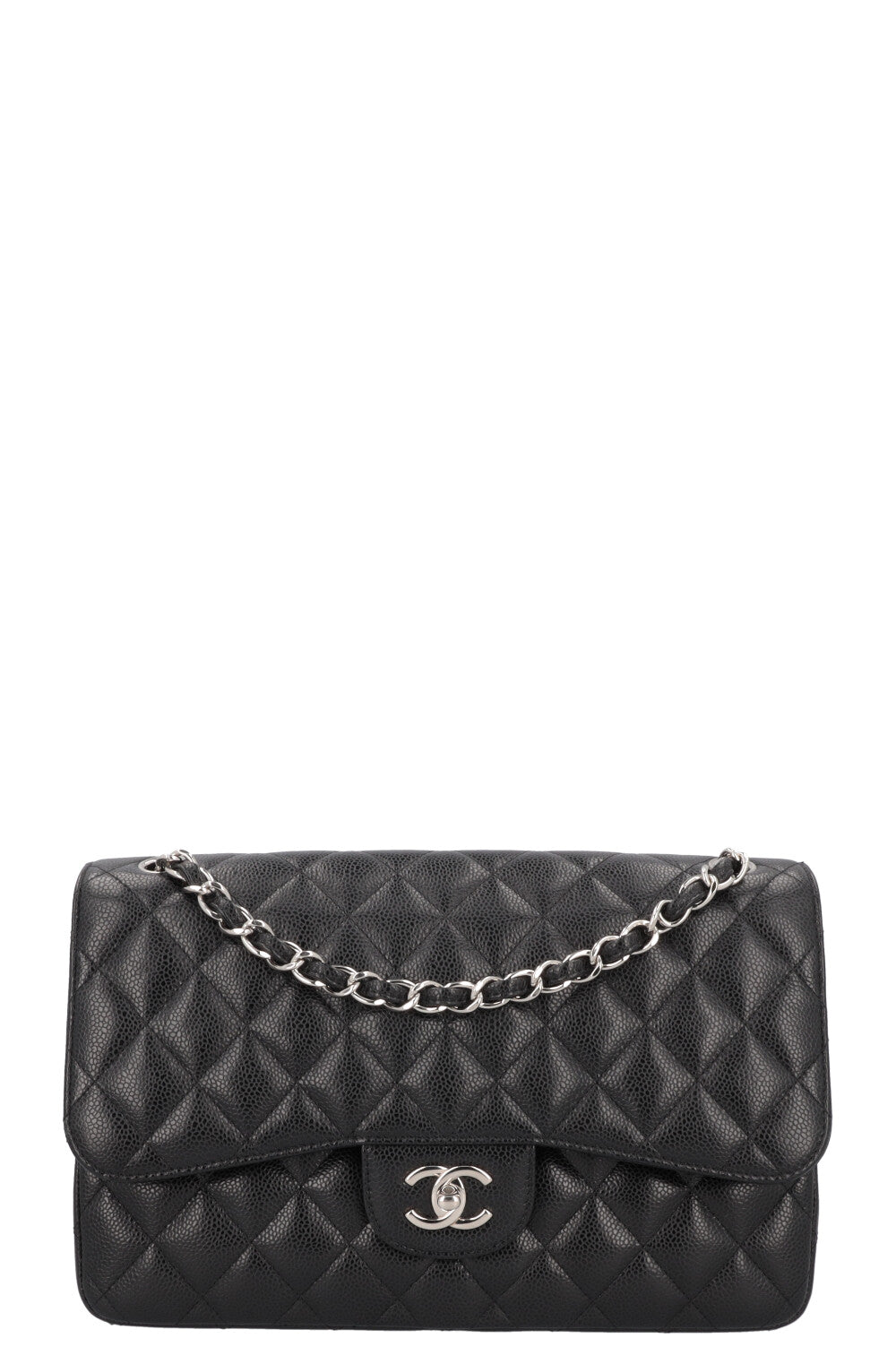 CHANEL Classic Double Flap Bag Large Caviar Black