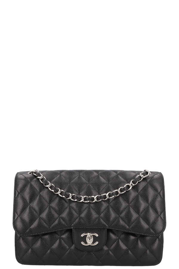 CHANEL Classic Double Flap Bag Large Caviar Black