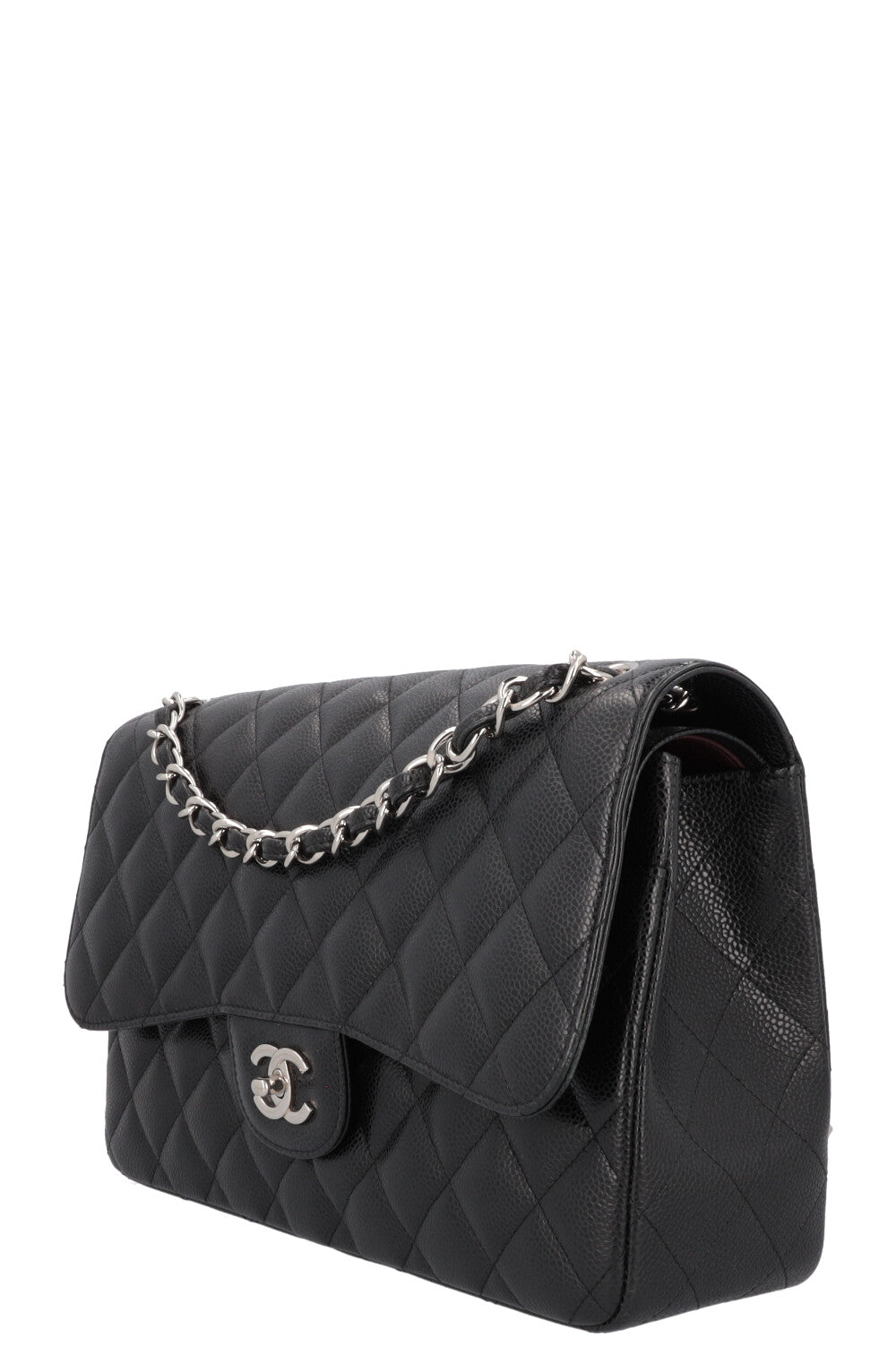 CHANEL Large Double Flap Bag Caviar Black