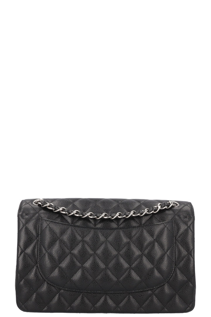 CHANEL Large Double Flap Bag Caviar Black