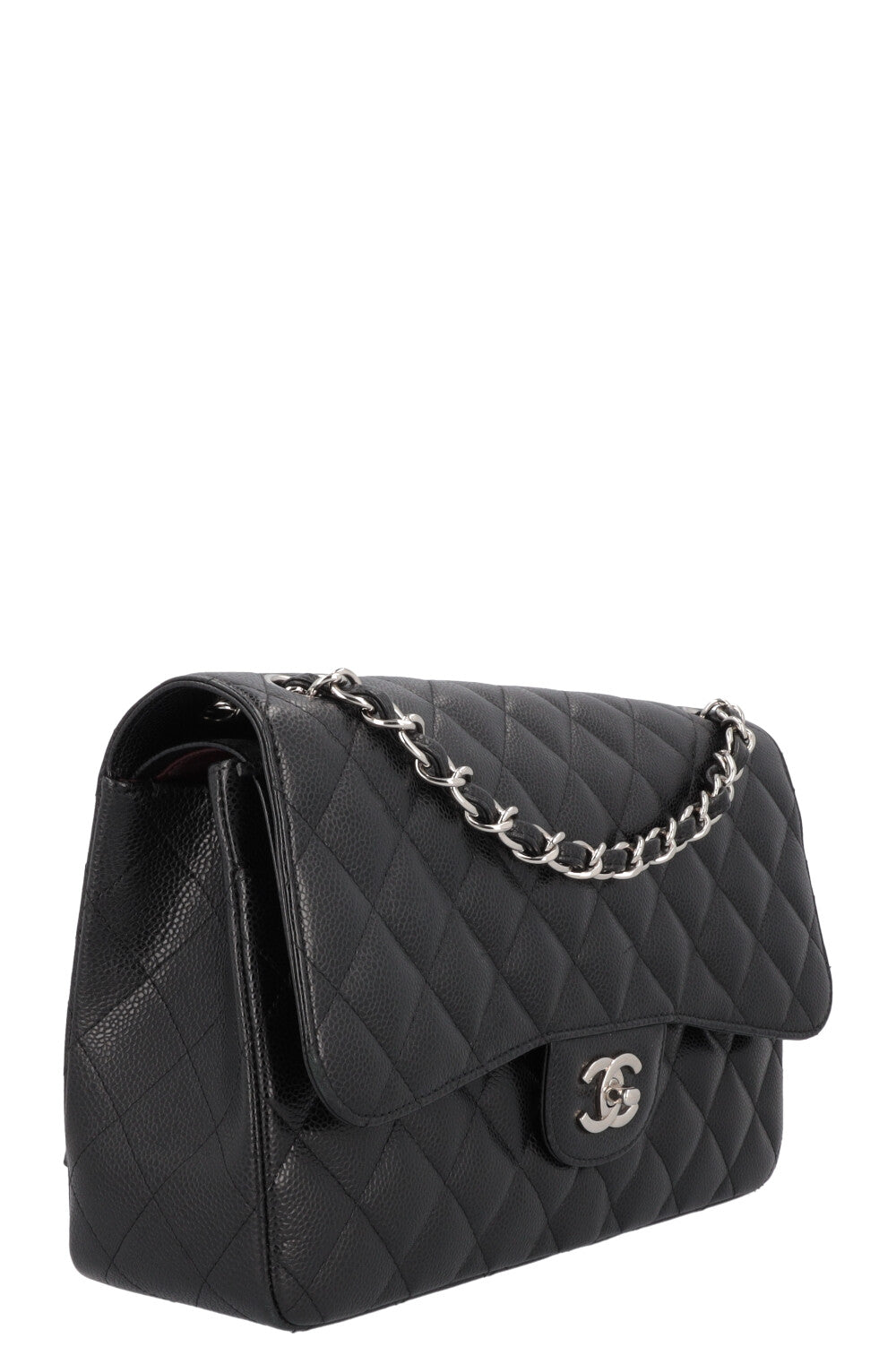 CHANEL Large Double Flap Bag Caviar Black