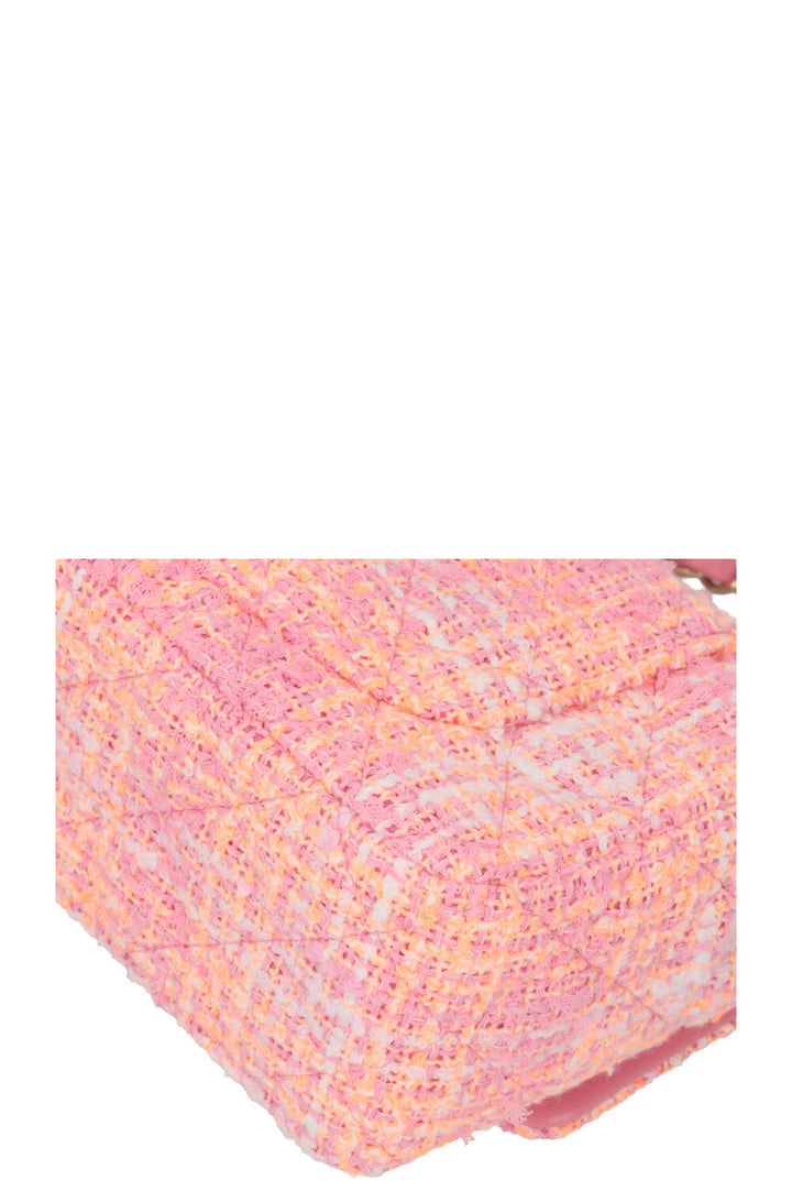 CHANEL Mini Classic Single Flap Tweed Orange Neon