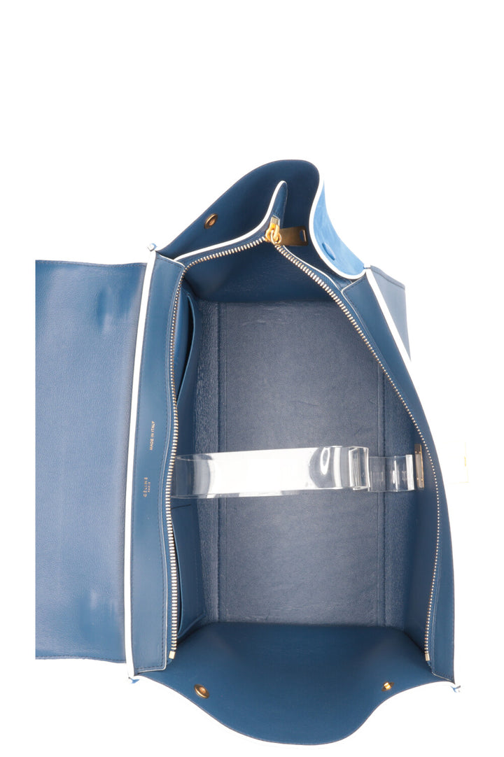 CÉLINE Bicolor Trapeze Bag Medium Blue