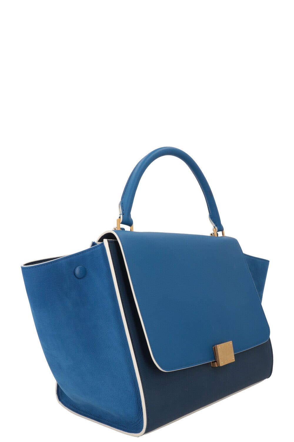 CÉLINE Bicolor Trapeze Bag Medium Blue