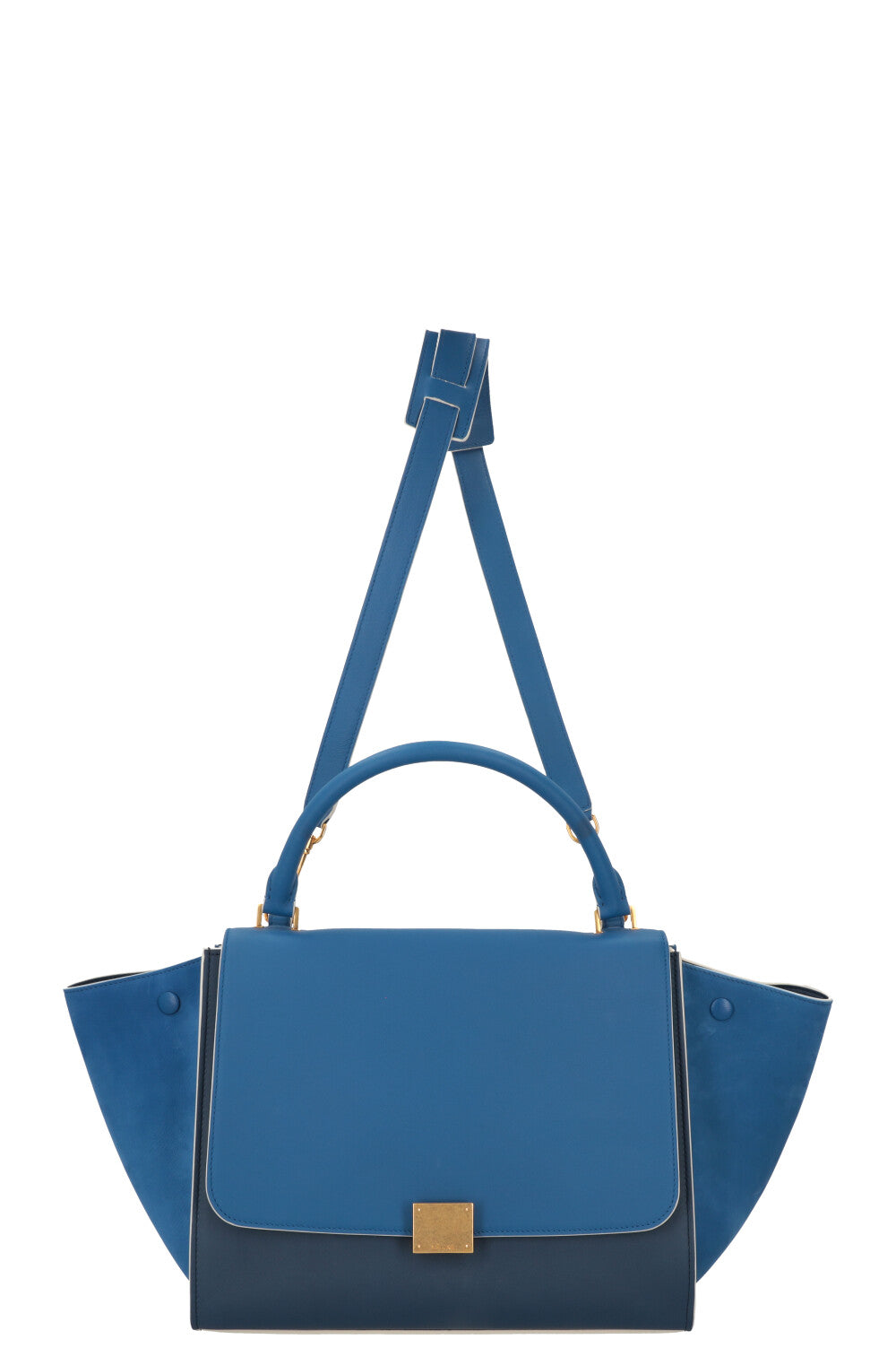 CÉLINE Bicolor Trapeze Bag Medium Blue