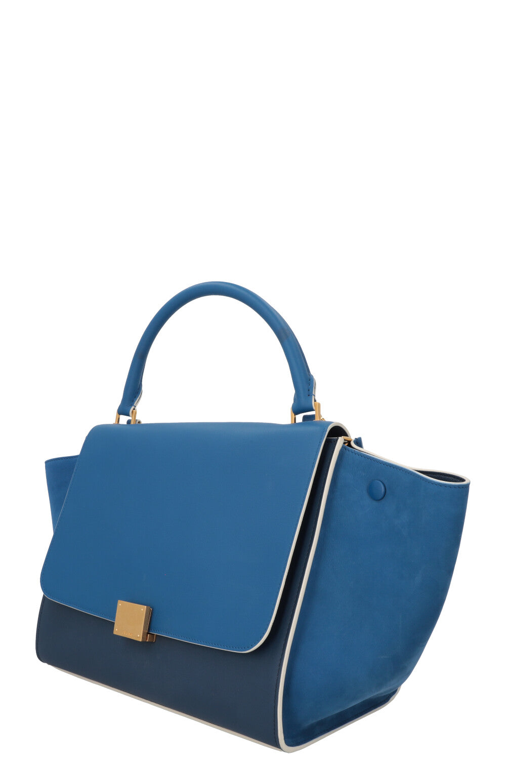 CÉLINE Bicolor Trapeze Bag Medium Blue
