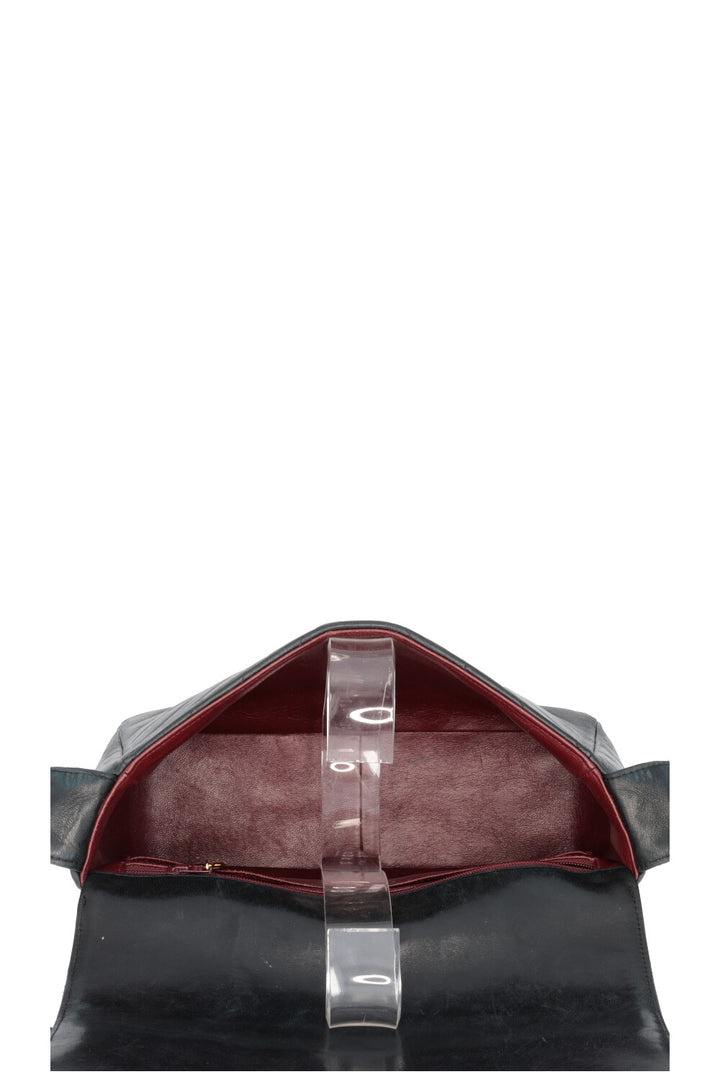 CHANEL Vintage CC Sac bandoulière Cuir Noir