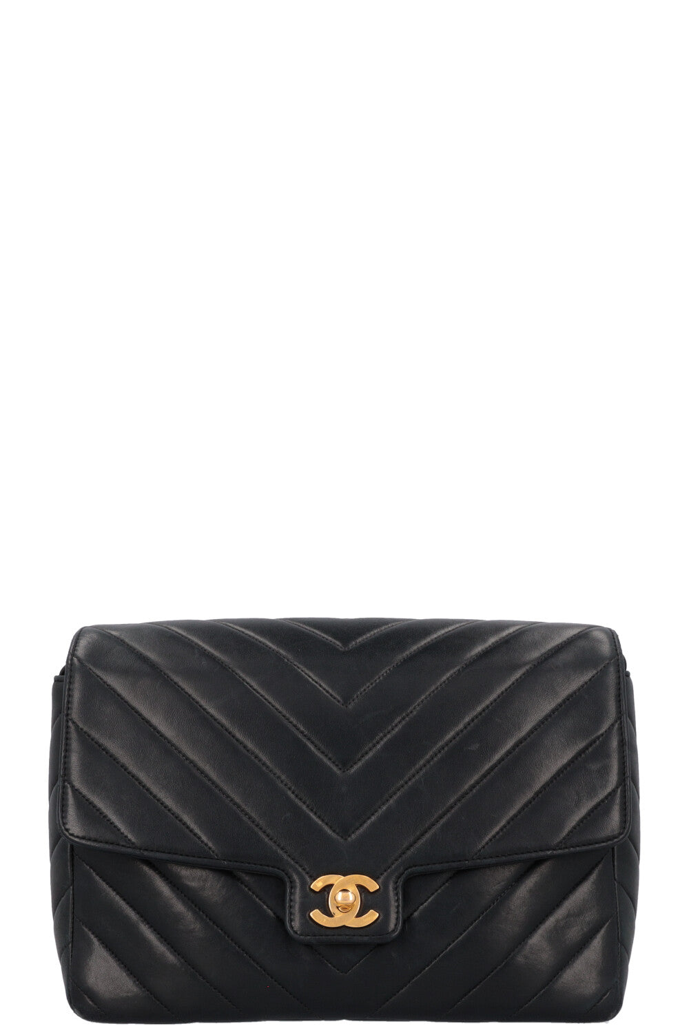 CHANEL Vintage CC Crossbody Bag Leather Black