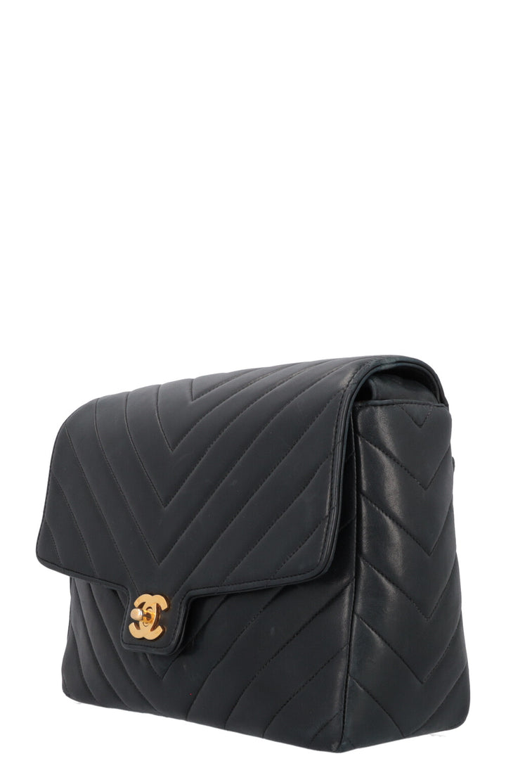 CHANEL Vintage CC Sac bandoulière Cuir Noir