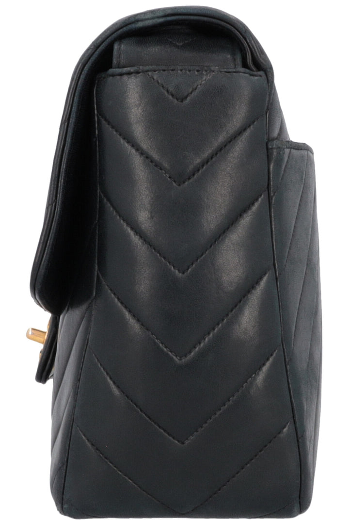CHANEL Vintage CC Sac bandoulière Cuir Noir