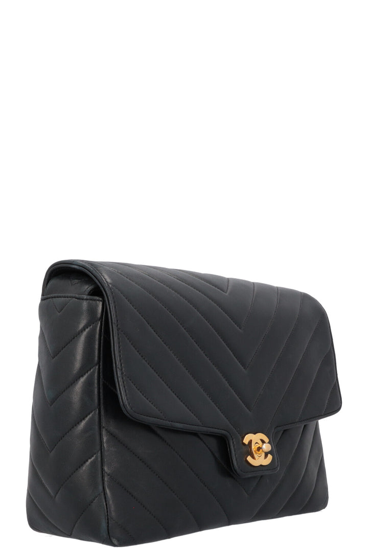 CHANEL Vintage CC Sac bandoulière Cuir Noir