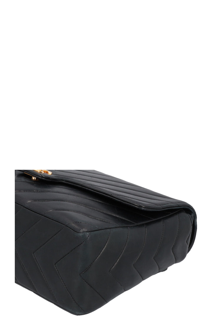 CHANEL Vintage CC Sac bandoulière Cuir Noir