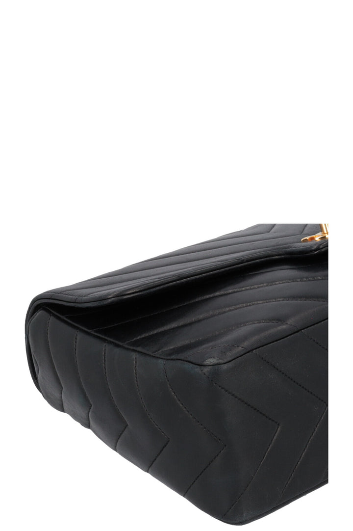 CHANEL Vintage CC Sac bandoulière Cuir Noir