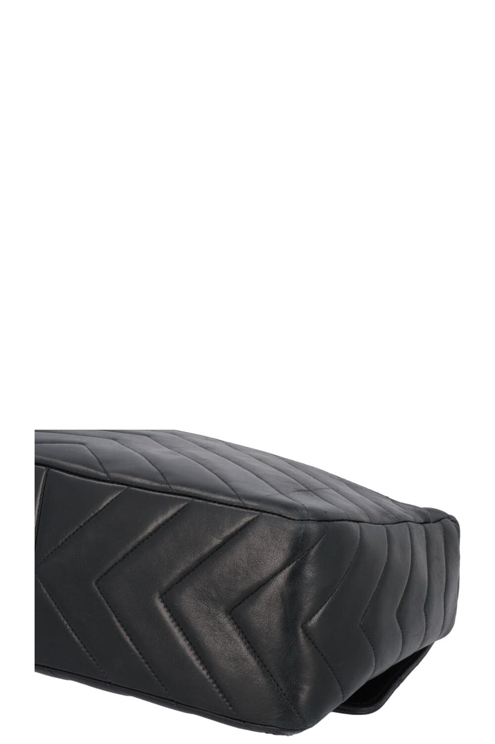 CHANEL Vintage CC Sac bandoulière Cuir Noir