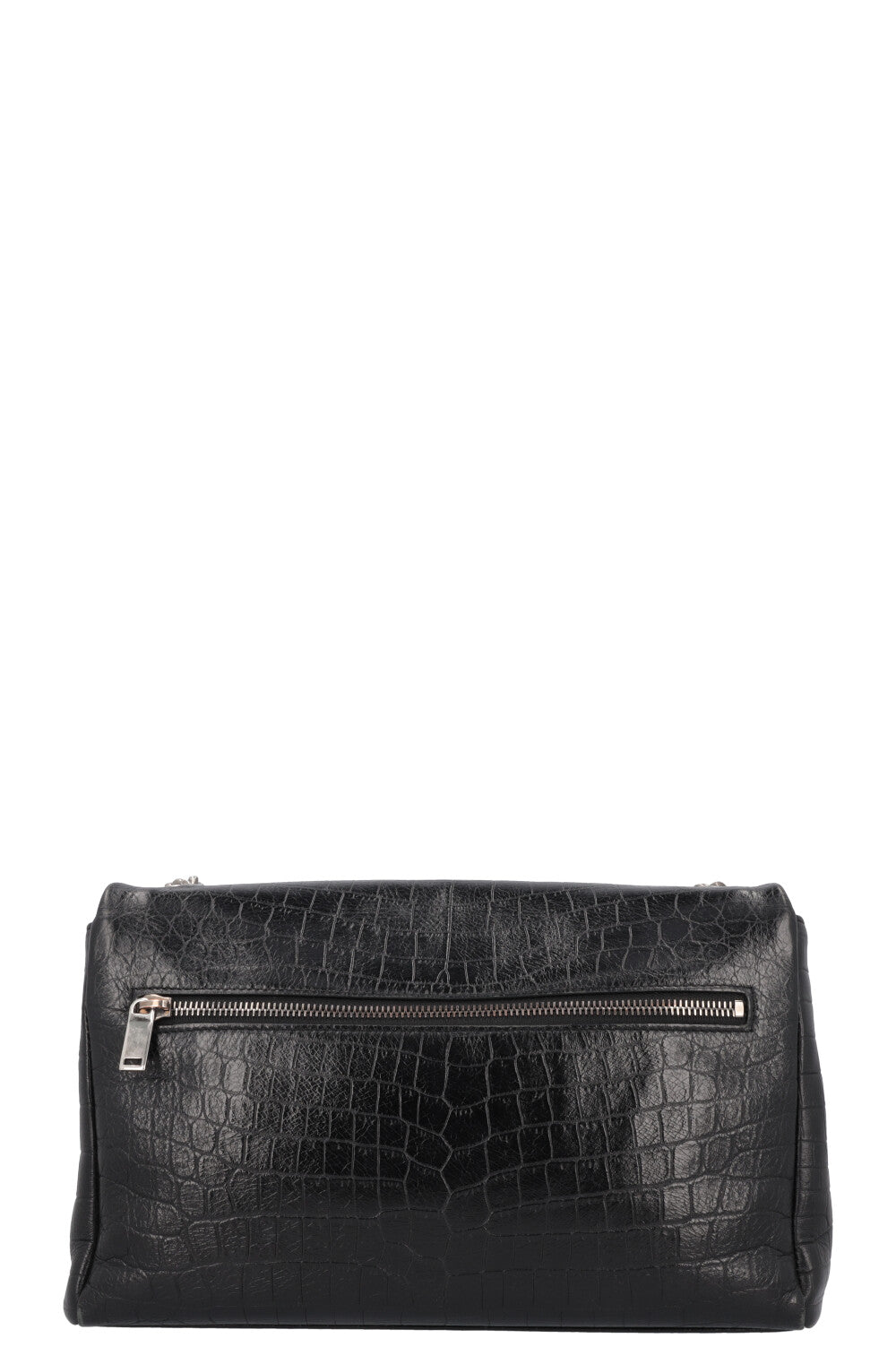 SAINT LAURENT West Hollywood Crossbody Medium Bag Croc Embossed Black