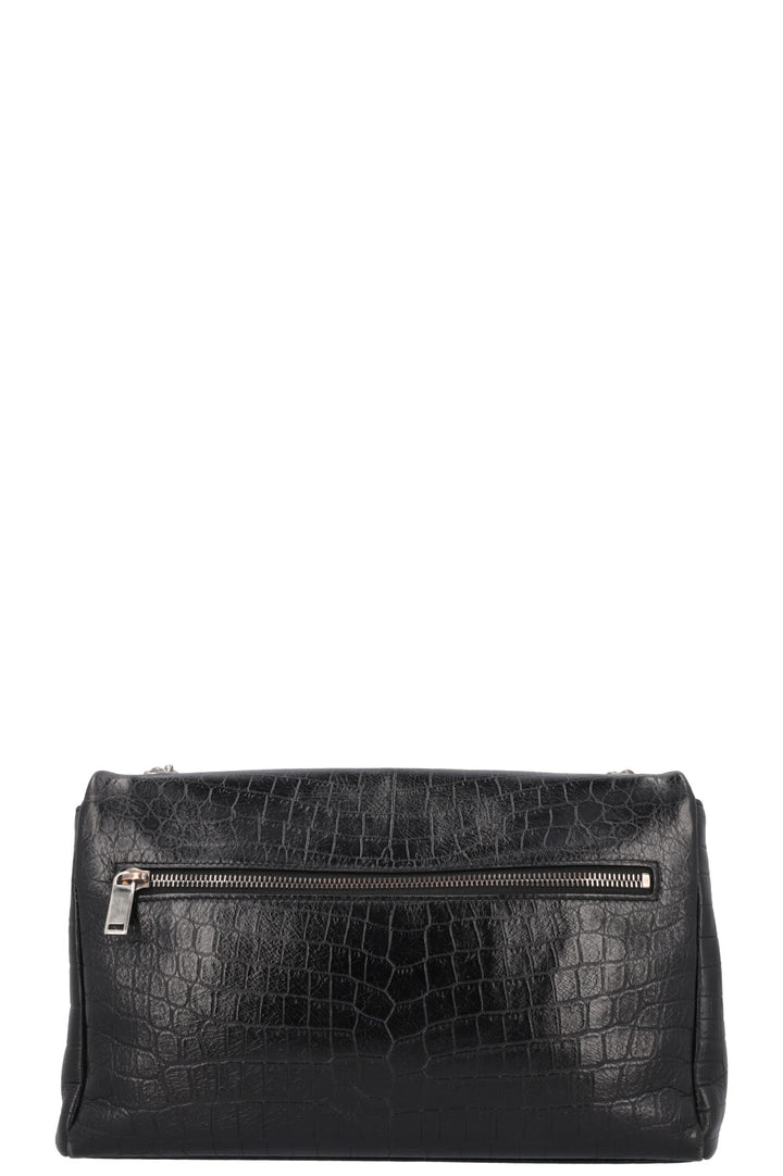SAINT LAURENT West Hollywood Crossbody Medium Bag Croc Embossed Black