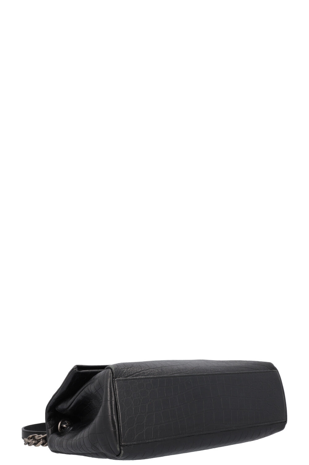 SAINT LAURENT West Hollywood Crossbody Medium Bag Croc Embossed Black