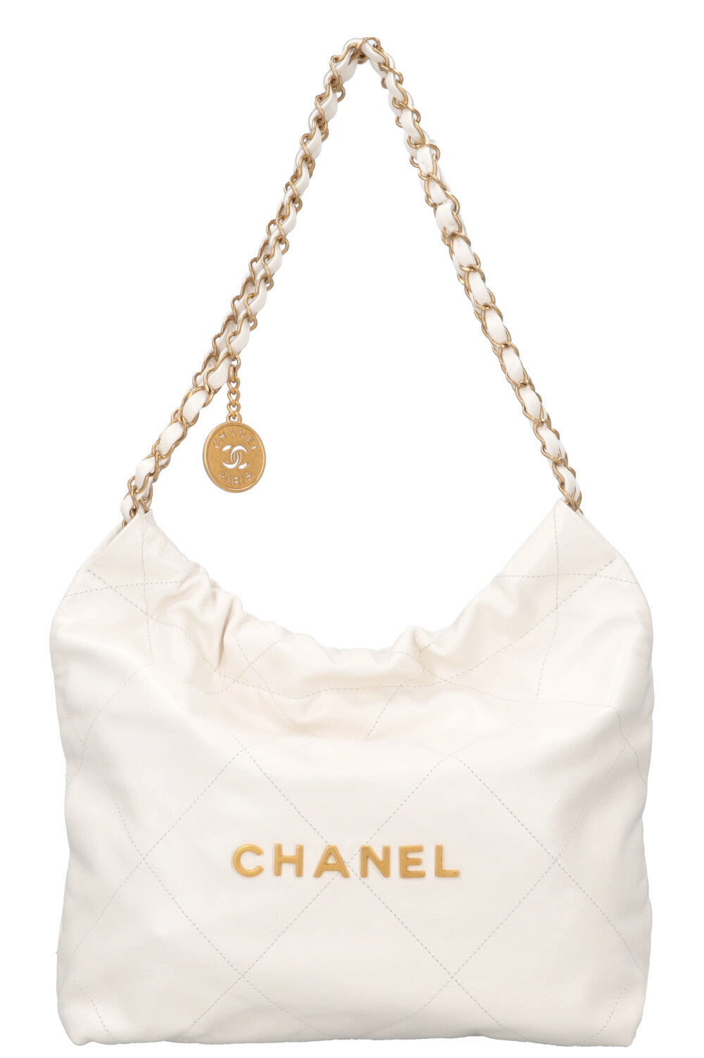 CHANEL 22 Bag Small Leather White