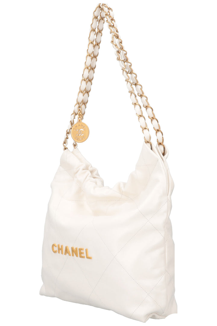 CHANEL 22 Bag Small Leather White