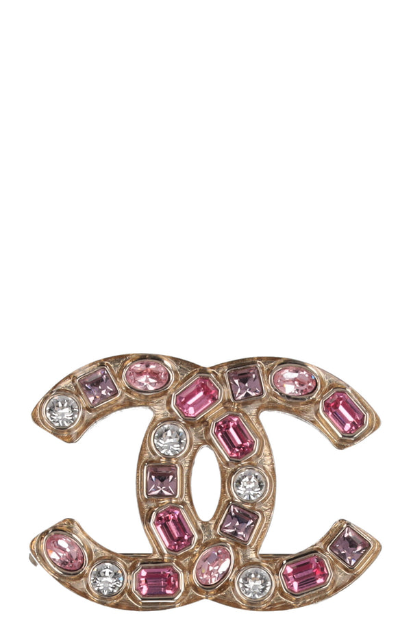 CHANEL B19 Crystal Brooch Pink