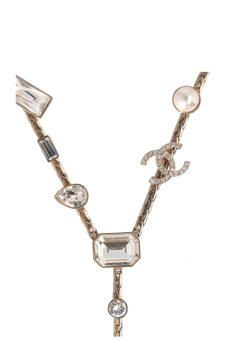 CHANEL 22A CC Collier en cristal Champagne