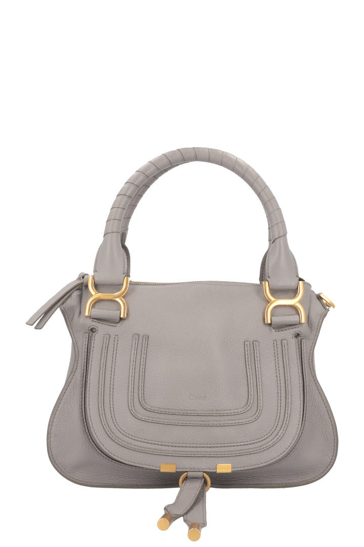 CHLOÉ Marcie Bag Small Double Carry Leather Grey