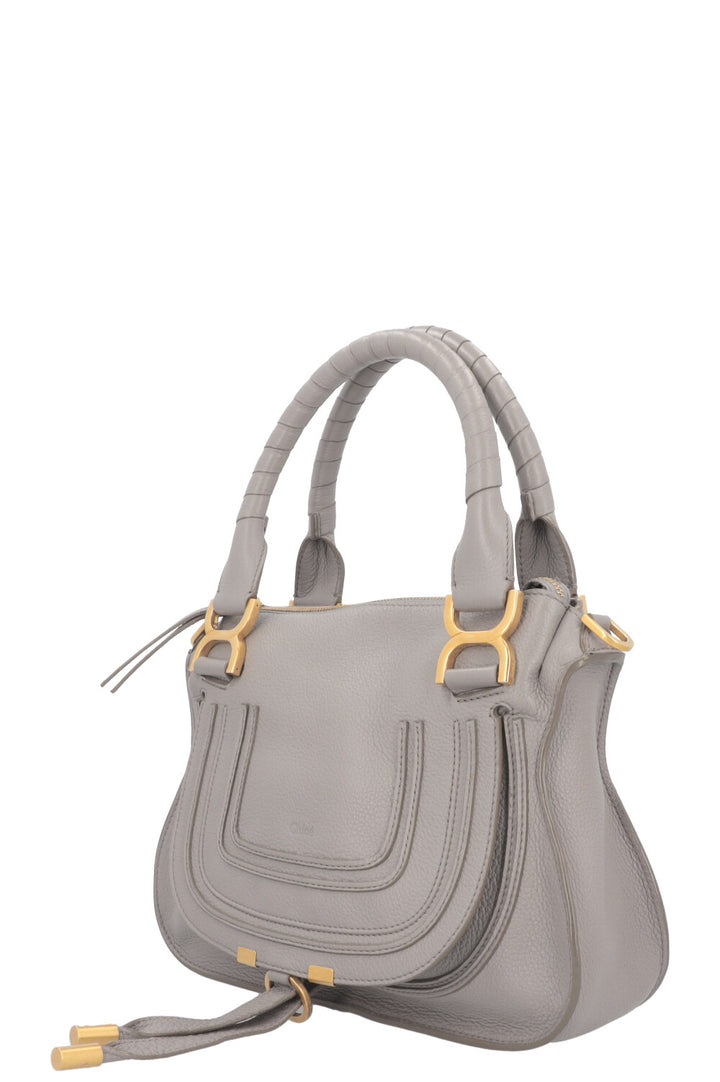 CHLOÉ Marcie Bag Small Double Carry Leather Grey